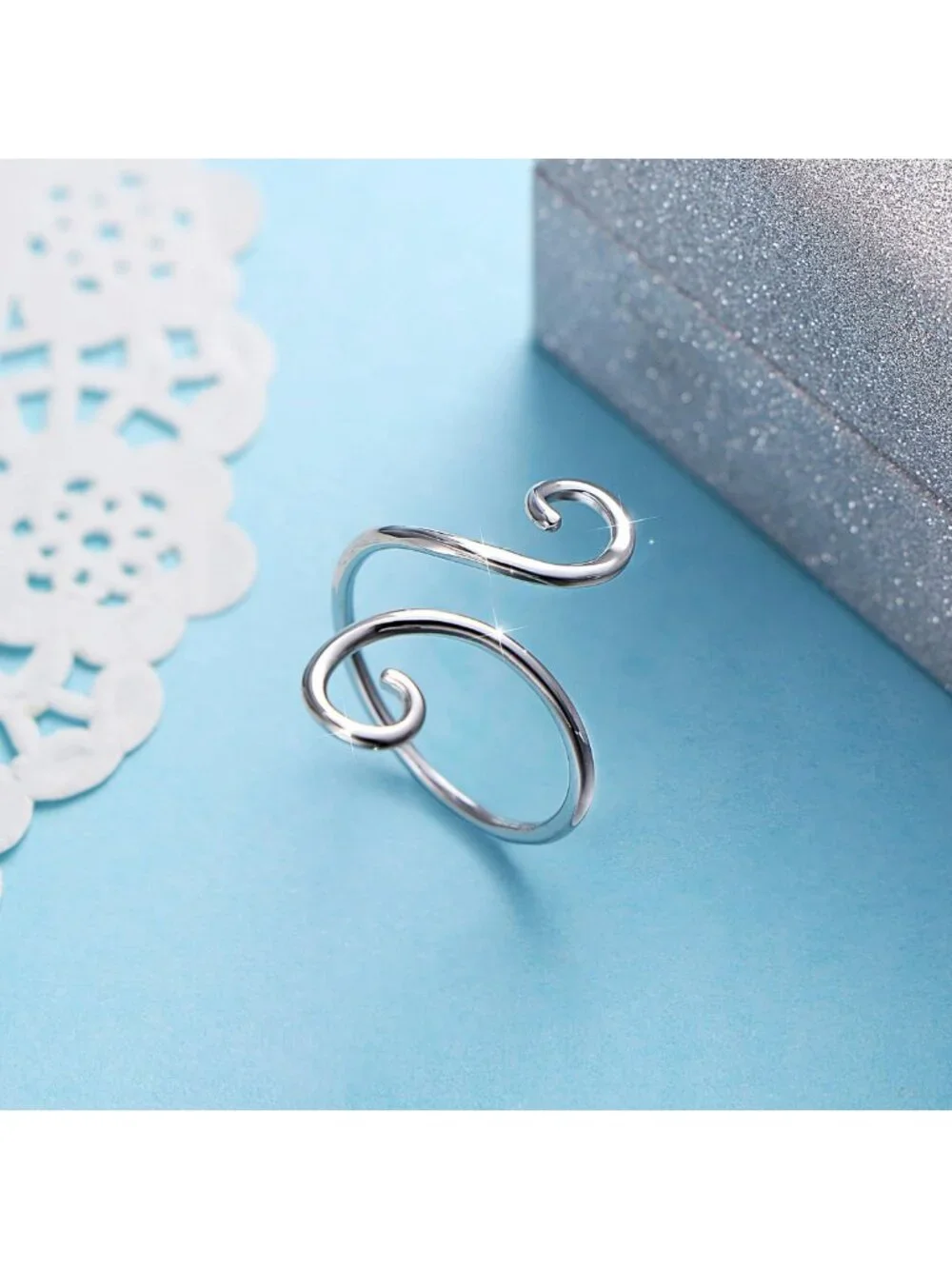 Adjustable S925 Sterling Silver Wrap Open Ring for Women - Elegant & Stylish
